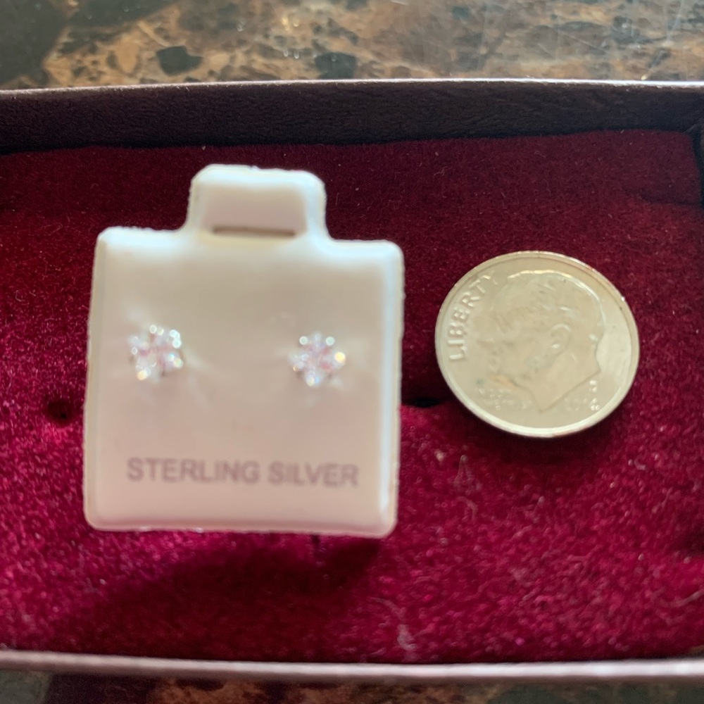 Tiny cubic zirconia earrings.  NWOT